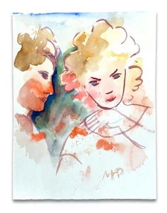 Margret Hofheinz-Döring 1910-1994 - Aquarell - 'Ablehnung' 1989 - monogrammiert - Bild 1 von 10