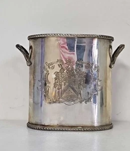 Vintage Silverplate Armorial Wine Champagne Ice Bucket/Cooler/Chiller w/ divider - Bild 1 von 10