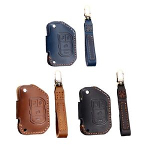 Attractive Leather Key Fob Cover for Jeep Wrangler JL Gladiator with Protection