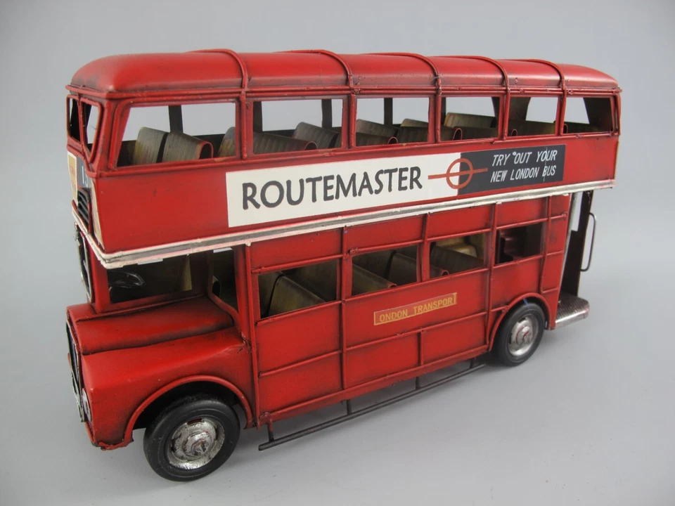 Doppeldecker Bus London Oldtimer Antik Stil Eisen Modell Retro Blechauto - Bild 1 von 4