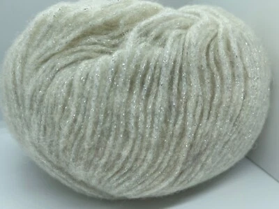 Charm Crudo 80425 Hilos de Hielo DK Mezcla de Lana Mohair con Brillo Plateado 50gr 218yds Foto 1 de 4