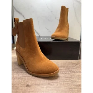 Lauren Ralph Lauren Suede Chelsea Boots Water Resistant Heeled Ankle Booties - Picture 1 of 10