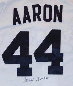 PLEASE READ! Hank Aaron Signed Autographed Braves Baseball Jersey PSA COA! - Picture 1 of 6