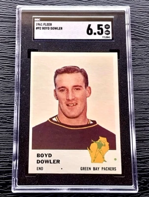 1961 FLEER BOYD DOWLER ROOKIE FOOTBALL CARD #92 ****CENTERED**** SGC 6.5 EXMT+ - Image 1 of 4
