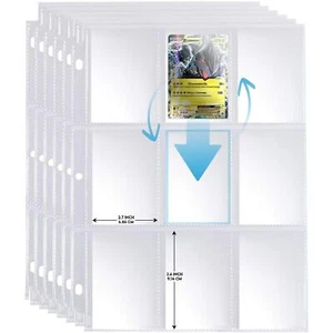 1800 Pockets 100 Sheets Trading Card Binder Sleeves Pages Fit 3 Ring Binder - Bild 1 von 4
