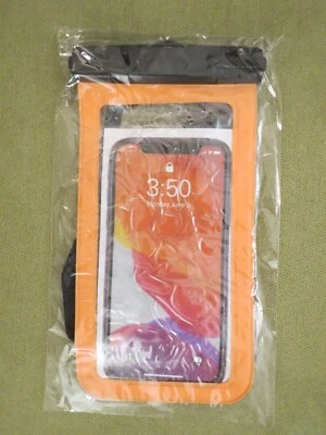 ORANGE Universal Waterproof Underwater Mobile iPhone Samsung Case Pouch Bag - Image 1 of 4