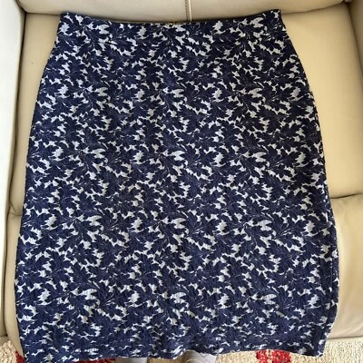 Michael Kors Womens Blue Paisley Exposed ZIP Stretch Pencil Skirt Size S - Image 1 of 3