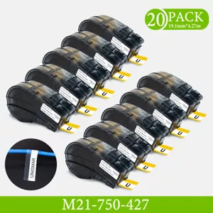 20PK Cartuccia Etichetta per Brady BMP21-PLUS M21-750-427 Nero su Bianco 3/4" 19,1mm - Foto 1 di 11