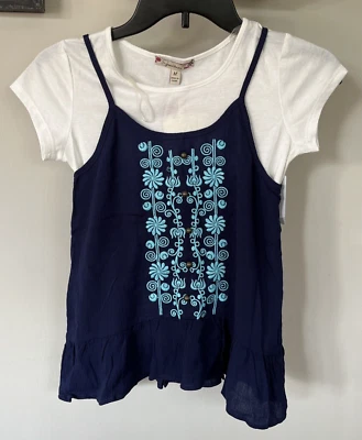 Speechless Two in One Navy Shirt- Girl's Size M - NEW $36 - Image 1 of 2