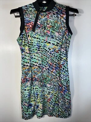 EP PRO WOMANS GOLF DRESS SMALL  PINK BLUE SPOTTED MULTICOLOR SLEEVELESS ZIP - Image 1 of 4
