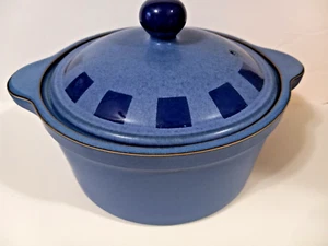 DENBY -LANGLEY REFLEX PATTERN 1.75 QUART BLUE ROUND CASSEROLE - Picture 1 of 5
