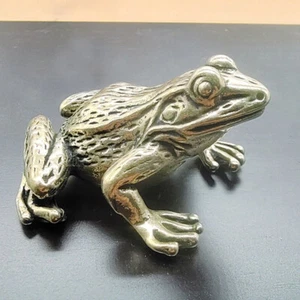 Brass Frog Figurine Statue House Office Decoration Animal Figurines Toys Gift* - Picture 1 of 6