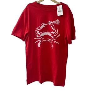 J. Crew Boys' crab with lacrosse stick graphic tee Size Large - Picture 1 of 8