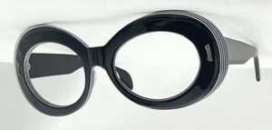Vintage NEW! Womens Mod Round NOS 1960s Black Eyeglass Frames Sunmodes 58/20/125 - Picture 1 of 6