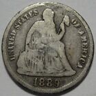 = 1889-s Vg Seated Dime, Nice Eye Appeal, Free Shipping