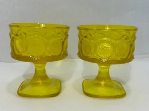 Zwei Vintage Noritake hellgelbe strukturierte Wein Champagner Sorbet Gläser 4 1/4" - Bild 1 von 9