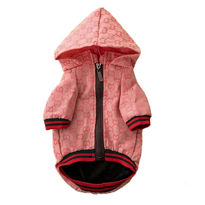 Luxury Fashion Hoodie Sweater Shirt Dog Apparel Pet Clothes, High Quality Pink - Image 1 of 4