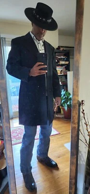 "Tombstone" Men's Frock Coat - Black Gaberdine Wool, Size 42, Western-style - Image 1 of 4