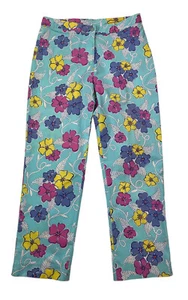 Lilly Pulitzer Damengröße 2 hell geblümt Stretch Vintage Hose 27"Wx24" Schrittlänge - Bild 1 von 12