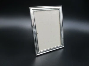 5x7" Polished Silver Tone Metal Photo Picture Frame Free Standing Mirror Finish - Picture 1 of 12