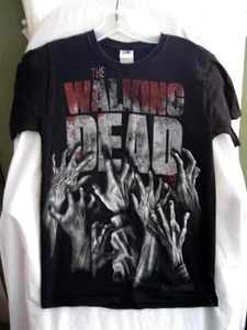 The Walking Dead Mens Tshirt Size S Small Zombie Hands & Blood Black Cotton (O) - Picture 1 of 5