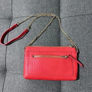 MMS Clutch Crossbody Purse Women Small Orange Gold Chain Elegant Evening - Picture 1 of 12