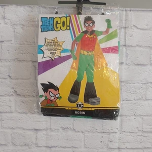 Teen Titans Go Robin Costume Size L 12-14 New - Picture 1 of 4