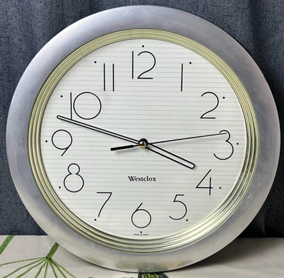 Westclox Wall Clock 10" Silver Tone Quartz Analog Battery Operated Home Decor - Image 1 of 4