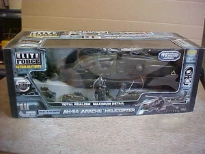 Elite Force 1:18 AH-64 APACHE HELICOPTER BBI US Army Military Blue Box 2002 - Picture 1 of 5