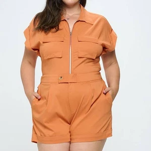 FIND ME 3X 3XL XXXL Plus Rost Orange Vintage Retro Style Zip Strampler Neu mit Etikett B47 - Bild 1 von 11