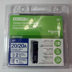 Interruttore Tandem Square D Schneider Electric QO2020C 20/20A QO - Foto 1 di 4