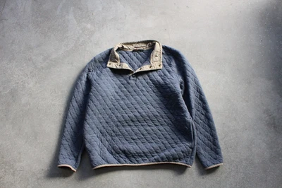 Pullover Stoic Hombre Acolchado Gris y Tostado 1/4 Botón Talla XL Foto 1 de 4