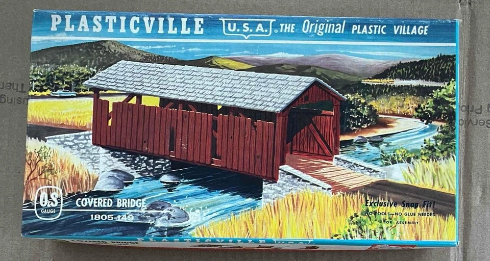 Vintage Plasticville Covered Bridge Bachmann Kit O&S Gauge 1805 149 Complete - Image 1 of 1