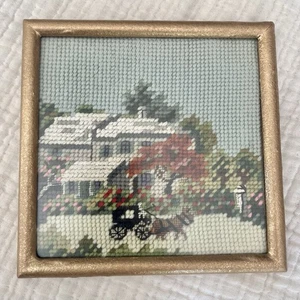 Carruaje de colección punta de aguja casa caballo pequeño marco vidrio protector 6x6 - Imagen 1 de 6