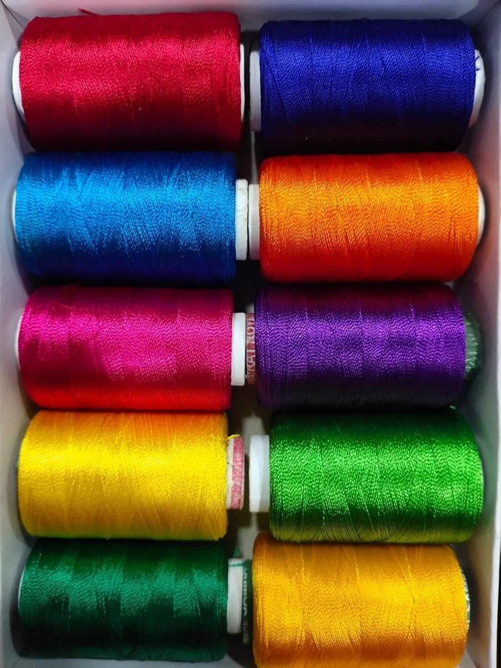 Silk Thread Multicolour Spools For Jewellery Making, Bangle Jhumka Making, Aari/ - Image 1 of 4