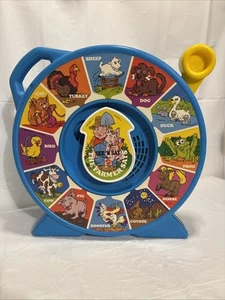De colección 1989 Mattel See N' Say The Farmer Says Animal Sounds Juguete Mango Azul. Funciona - Imagen 1 de 7