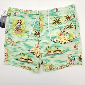 Polo Ralph Lauren Pantalones Cortos Hawaianos XL Hombres Oso Hula Niña Hibisco Calce Clásico NUEVO - Imagen 1 de 14
