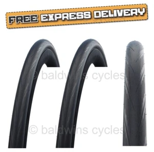 PAIR Schwalbe LUGANO 700 x 23c BLACK Slick Road Racing Bike TYRES - Picture 1 of 6