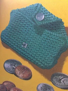 Beginners Easy Knit Purse For Your Pocket Money Knitting Pattern - Picture 1 of 1