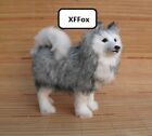 real life gray dog model plastic furs husky dog doll gift about 19x10x20cm