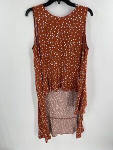 Madison Hi Low Tunic Top Womens XL Picante Color With White Dots Sleeveless NWT