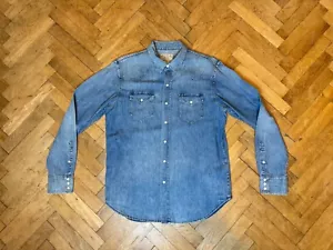Polo Ralph Lauren Western Denim Shirt Pearl Buttons L - Picture 1 of 9