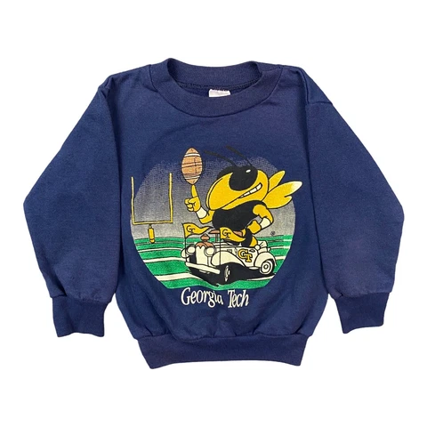 Vintage Kids Georgia Tech College Crewneck Sweatshirt Blue Size 3T Toddler Cover