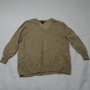 J Crew Size XS Marled linen V-neck Linen Blend Semi Sheer Relaxed Sweater - Picture 1 of 5