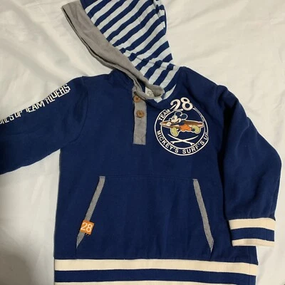 Disney S Mickey Mouse Surf Up Team 28 Rider Boy’s Pullover Hoodie Sweater Sz4 - Image 1 of 4