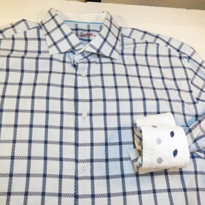 ROBERT GRAHAM DESIGNER LANGARMHEMD MIT KNÖPFEN Herren 18 46 XXL Blau - Bild 1 von 3