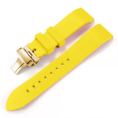 Correa de reloj de silicona de 18-24 mm pulsera cierre de mariposa liberación rápida Foto 1 de 4