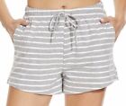 ”FOURINDO”Soft Comfy Shorts Grey Stripe Casual Yoga Size Small BNWT Free P&P