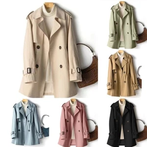 Korea Style Womens Lightweight Trench Coat Ideal for Seasonal Layering - Picture 1 of 17