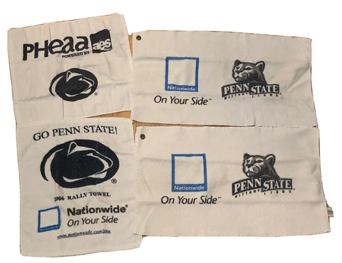 LOT OF 4 Penn State University PSU Football Rally Towels NCAA Big 10 VINTAGE SGA Cover